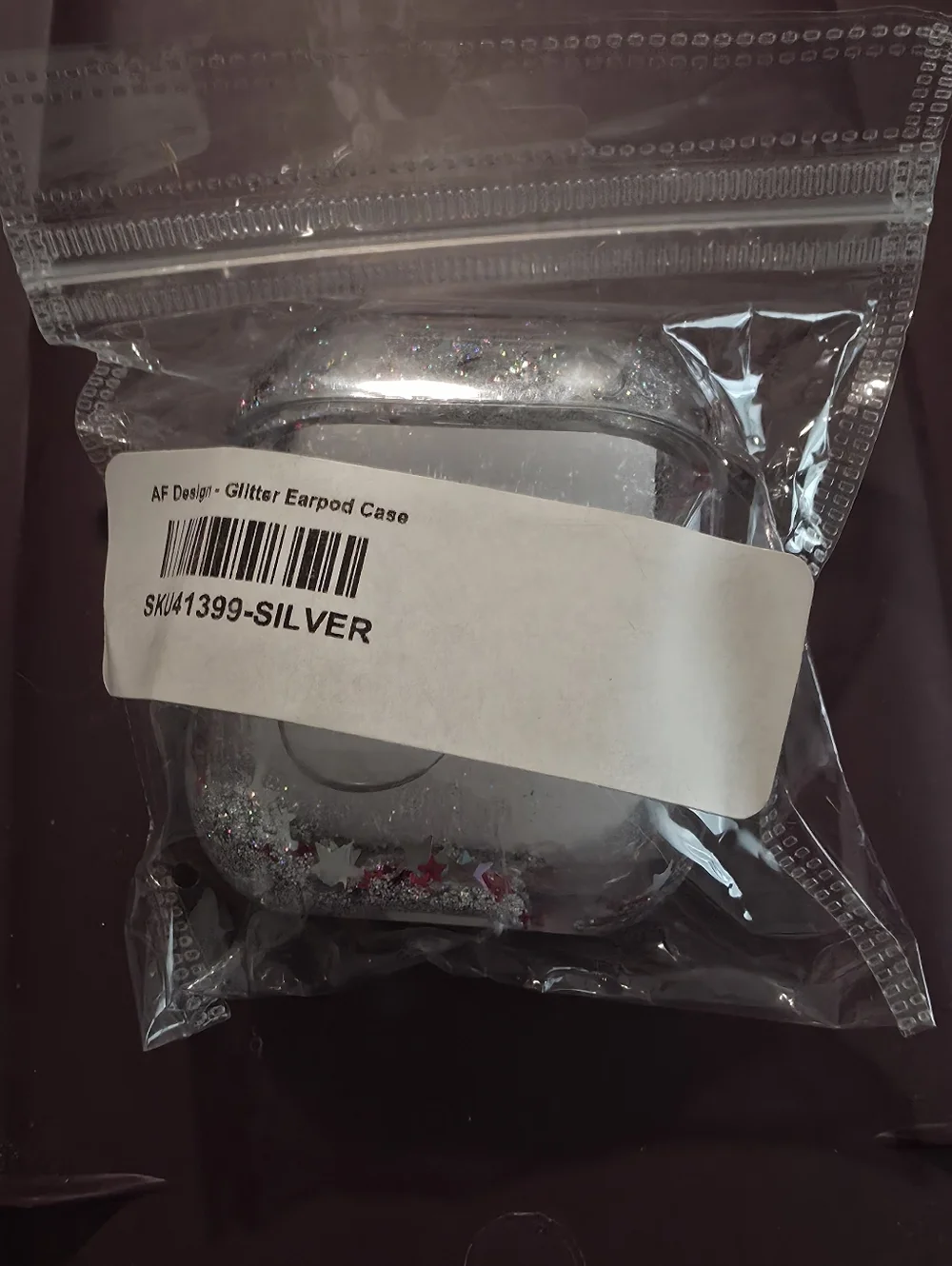 Glitter Star AirPods Case Cover - Clear with Silver & Pink Stars